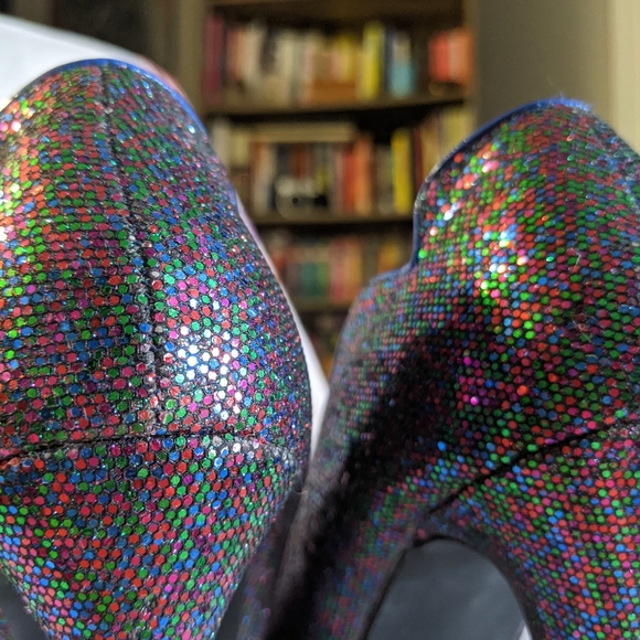 Blue glitter platform heels Fab-fetti Belle heels T.U.K - Picture 8 of 14